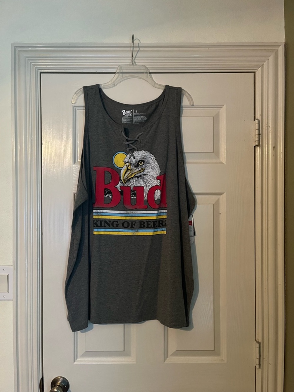 torrid Gray Budweiser Eagle Graphic Lace-Up Tank Top